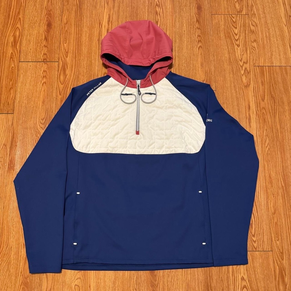 Peter Millar Men’s Hyperlight Weld Hybrid Hoodie XXL Half Zip Golf