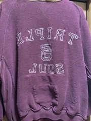 Triple Five Soul 555 Hoodie VTG Y2K Mens XL Burgundy Yellow T5S NYC Baggy Stitch