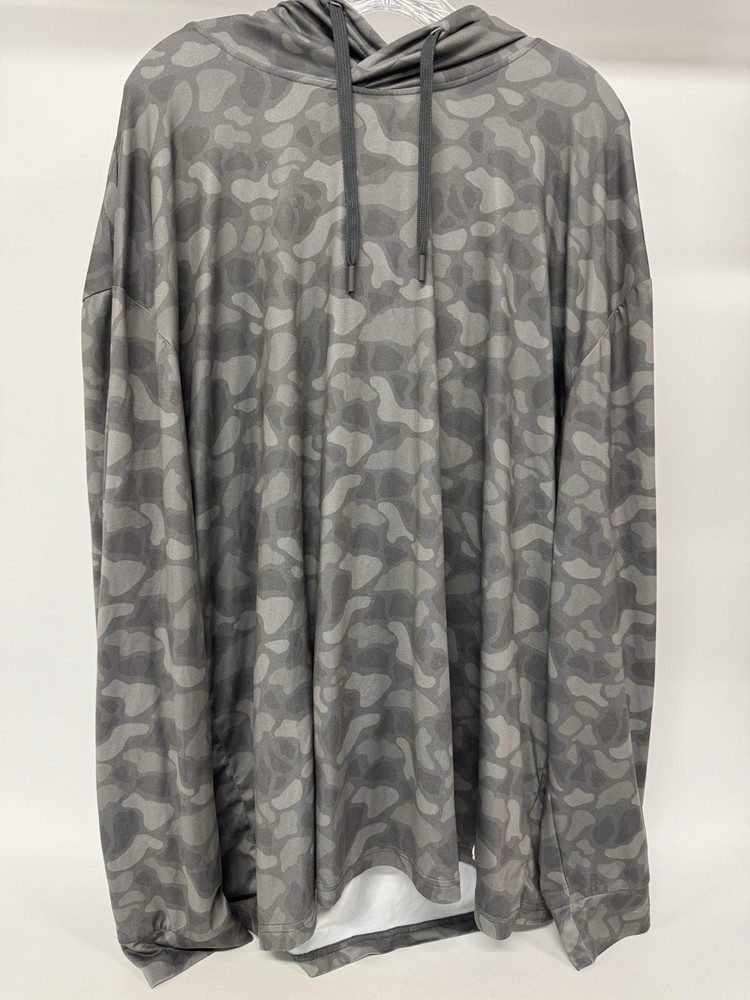Burlebo Hoodie Mens Dri Fit Performance Outdoors Grey Camo Size 2XL