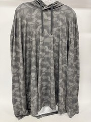 Burlebo Hoodie Mens Dri Fit Performance Outdoors Grey Camo Size 2XL