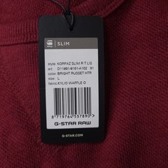 G Star Raw Pullover Crew Shirt Burgundy Large Organic Cotton Sustainable Preppy