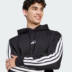 adidas men Essentials 3-Stripes Fleece Hoodie