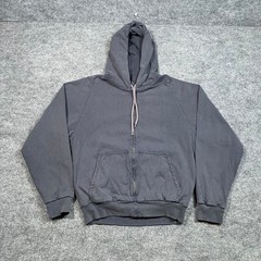 Yeezy Gap Poetic Black Zip Up Hoodie Mens Medium Boxy Faded Wash SP23 Cotton