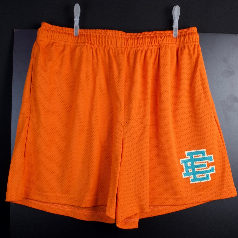 EE Eric Emanuel Basic Short Orange with Aqua Blue Logo Size XXL ✅ Trusted Seller