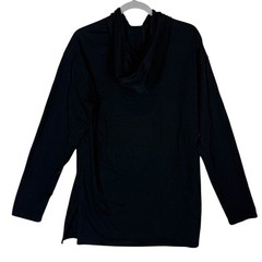 Forever 21 Hoodie Mens Medium Black Cotton Side Slit Drawstring Oversized