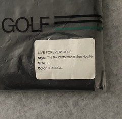 Live Forever Golf The Riv Performance Sun Hoodie Men’s L Charcoal NWT UPF 50