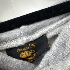 New York City Gray Pullover Hoodie Teens L Cotton Fleece Logo Hooded Pockets