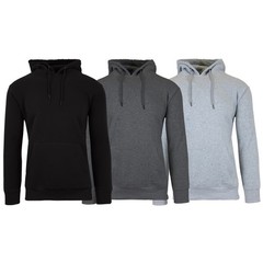 3-Pack Men’s Heavyweight Fleece Lined Pullover Hoodie Sweatshirt (Sizes S-XXL)