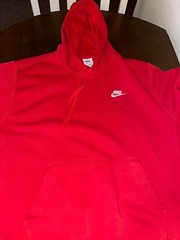 Nike Hoodie Sportswear Club Pullover Long Sleeve – Red, Size M