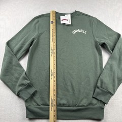 Unwell Apparel Crewneck Sweatshirt XXS Green Embroidered Logo Graphic Print Back