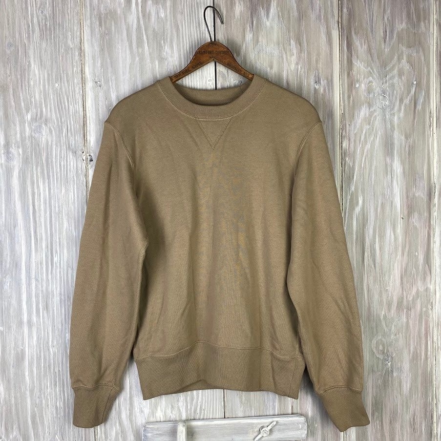 Uniqlo Mens Tan Crewneck Sweatshirt XXS Minimalist Casual Basic Pullover Top