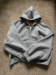 BALENCIAGA Unity Sports Icon BOXY Zip-Up Hoodie Large GREY