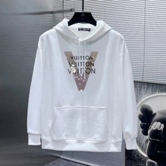 New Men Luxury Diamond V Letter 2 Sides Rhinestones Fashion Hoodie High Quality