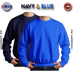Mens Sweatshirt 2 Pack Heavy Blend Crew Neck Plain Jumper Pullover High Quality