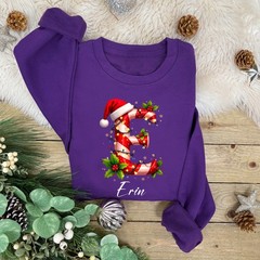 Personalised Alphabet CANDY CANE Family Christmas Jumper | Xmas Sweatshirt