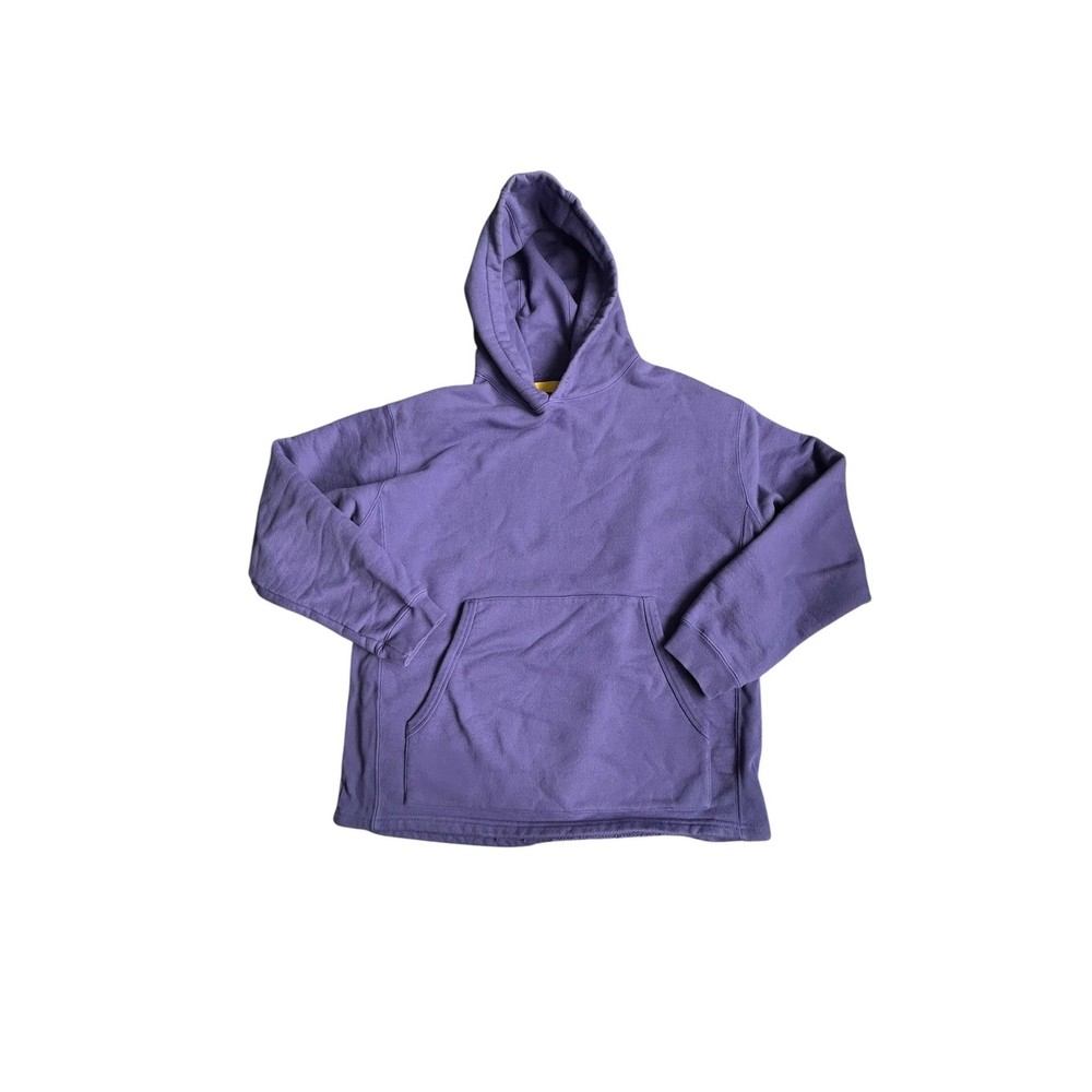 Yellow Label Co Heavyweight Cotton Pullover Hoodie Kangaroo Pocket Purple Men XL