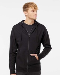 Independent Trading Co Midweight Hooded Full Zip Sweatshirt SS4500ZP New Black L