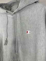 Champion Reverse Weave Hoodie Mens M Gray Pullover Sweatshirt Embroidered Logo