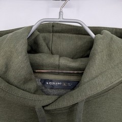 BURLEBO Men’s Midweight Fleece Hoodie Sweatshirt XL Olive Green Hunting Deer