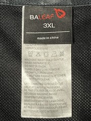 Baleaf Men 100% Polyester Long Sleeve Zip Up Hoodie Black Size 3XL Made In China