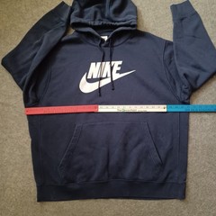 Nike Hoodie Mens XXL Blue Big Center Swoosh Spellout Pull Over Long Sleeve