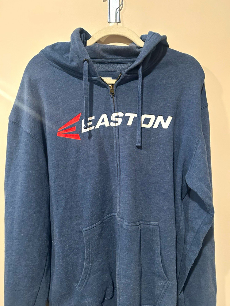 Easton Men’s Blue Full Zip Hoodie M Fleece Graphic Print Pockets
