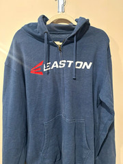 Easton Men’s Blue Full Zip Hoodie M Fleece Graphic Print Pockets