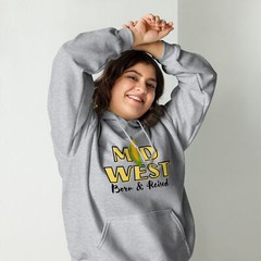 Midwest Born & Raised Unisex Hoodie Gift S,M,L,XL,2X,3X