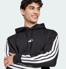 Adidas Men’s Essentials Three Stripes Pullover Fleece Hoodie Black XL JE6297 $60