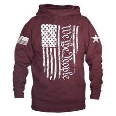 We The People with Large US Flag American Pride Patriotic Hoodie
