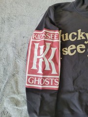 Kanye West Unisex Medium Lucky Me I See Ghosts Puff Letter Gry Hoodie Kid Kudi