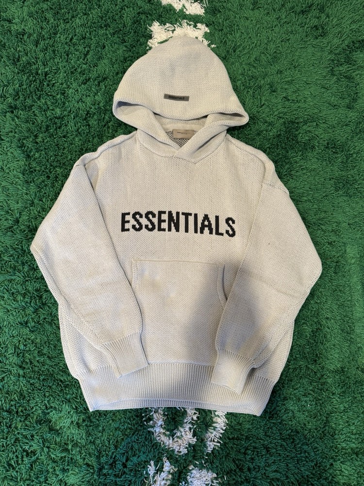 Fear of god Essentials Light oatmeal SS21 Knit Hoodies