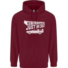 I Drive at 88mph Just in Case Funny Mens 80% Cotton Hoodie