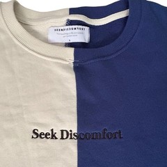 Seek Discomfort Split Crewneck Sweatshirt Large Colorblock Yes Theory Pullover