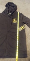US ARMY OFFICIAL BLACK HOODIE MENS SMALL FULL ZIP + FRONT POCKETS BRAND NEW!