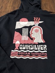 NWT Quiksilver Dream Sessions Surfing Black Fleece Lined Hoodie Men’s L. F4
