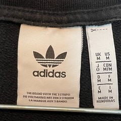 adidas Men Originals Trefoil Graphic Logo Active Faded Black Crew Sweatshirt M