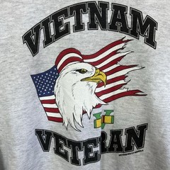 Vintage Jerzees Gray Sweatshirt Men Size XL Vietnam Veteran Eagle Made In USA