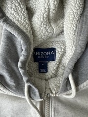 Arizona Jean Co Men’s Gray Colorblock Sherpa Lined Full Zip Hoodie M Pockets