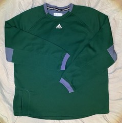 Vintage Deadstock Adidas Men’s XL Green/Grey Colorblock Crew Neck Sweatshirt