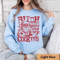 Funny Santa Sweatshirt Christmas Holiday Festive Apparel Top