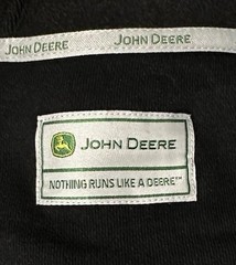 John Deere Men’s Quarter Zip Hoodie Heavyweight Cotton Pullover Medium NWT Black