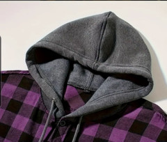 Hoodie Blue-Red-Purple-Green Dark Gray Shirt Flannel Look L-XL-2XL-3XL Free Ship