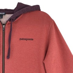 Patagonia Hoodie Mens S Organic Cotton Zip Up Two Tone Rust Plum Pullover Logo