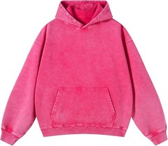 Mens Vintage Acid Wash Hoodie Oversized Pullover Streetwear Sweatshirt