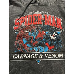 Marvel Spider-Man Carnage Venom Acid Wash Lightweight Hoodie Men’s Medium Gray