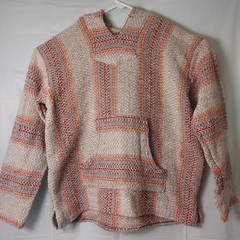 Earth Ragz mexican Hoodie baja joe Med Multicolor Boho Hippie Peasant Outdoors