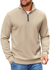 Men’s Solid Color Sweater Long Sleeve Mock Neck Polyester & Spandex Lightweight