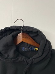Polo Ralph Lauren Black Big Pony Fleece Pullover Hoodie with Red Script Logo