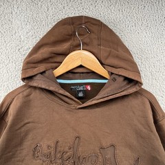 Vintage Quiksilver Hoodie Mens Large Brown Hooded Sweatshirt Y2K 90s USA Surf